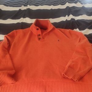 Polo Ralph Lauren Men's Vibrant Orange Turtleneck Sweater